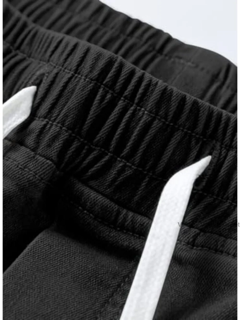 Men's Elastic Waist Cargo Jeans Stretch Denim Relaxed Fit with Drawstring